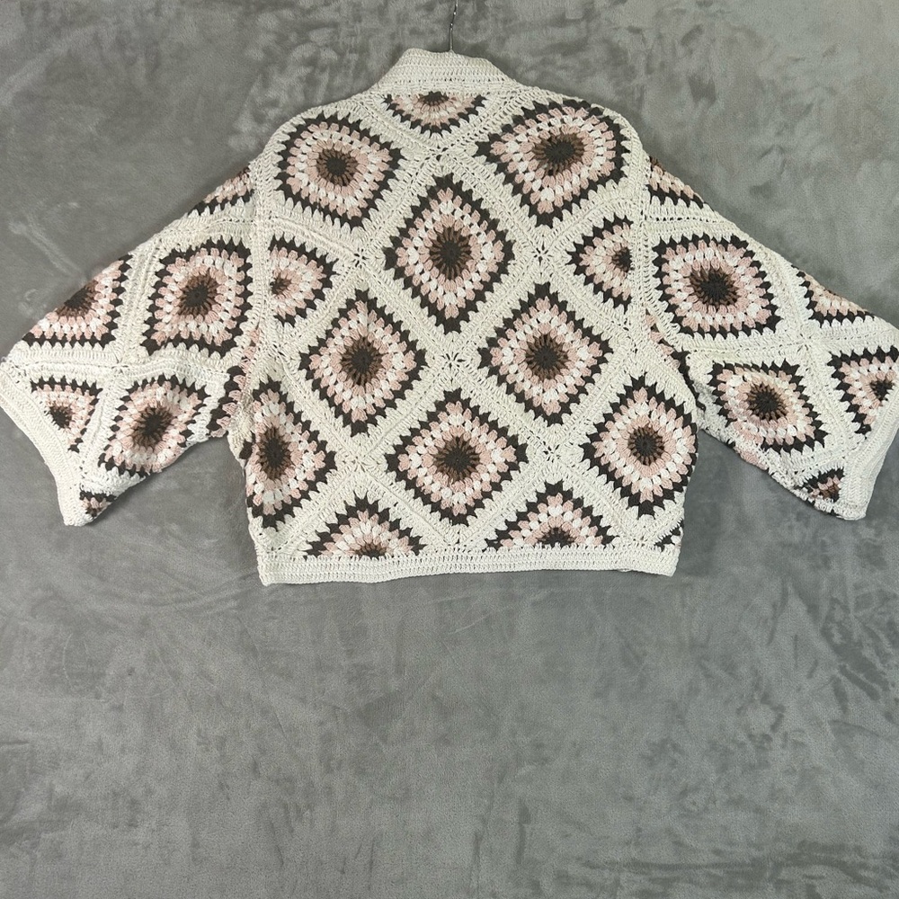 NWT Anthropologie amber crochet cardigan oversized - Picture 12 of 14